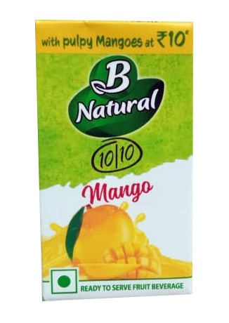 B Natural Mango, 125ml, Rs. 10 | Pack of 20